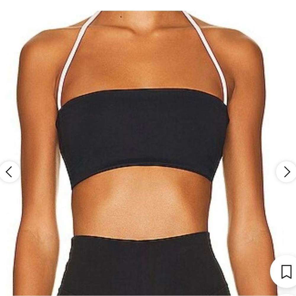 NEW LIVE THE PROCESS Black Halter Crop Top / SPORTS BRA - Size M - $128